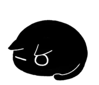 😶 Клякса, Персонаж, Милый, Простой, Чёрно-белый, Сонный telegram sticker