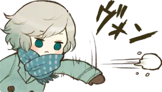 😠 ダキン Мультфильм, Аниме, Удар, Экшен, Японский telegram sticker