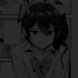 🖤 Anime, Ragazza, Arrabbiata, Manga, Cartone animato telegram sticker