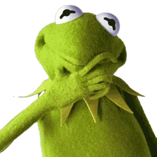 😁 Kermit 커밋, 머펫, 밈, 웃긴, 인형, 빈정거리는, 불신 telegram sticker