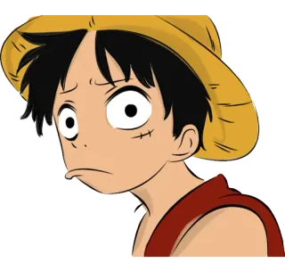 🙁 Monkey D. Luffy One Piece Anime, One Piece, Monkey D. Luffy, Pirata, Desenho animado, Mangá telegram sticker
