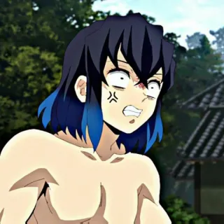 👺 Inosuke Hashibira Demon Slayer Anime, Demon Slayer, Inosuke, Hashibira, Personnage, En colère telegram sticker