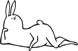 🐰 conejo, conejito, dibujo animado, animal, acostado, lindo telegram sticker