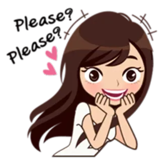 😃 desenho animado, menina, amor, corações, fofo telegram sticker