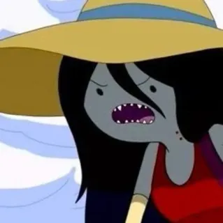 🖤 Marceline Adventure Time cartoon, vampire, girl, hat, angry, marceline the vampire queen, adventure time whatsapp sticker