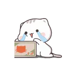😭 gato, llorando, triste, caja, animal, dibujos animados telegram sticker