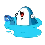 🤷♀️ Squalo, Cartone animato, Blu, Acqua, Carino, Animale whatsapp sticker