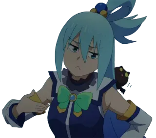 😒 Aqua Konosuba Anime, Konosuba, Aqua, Dibujos animados, Personaje, Divertido, Meme telegram sticker