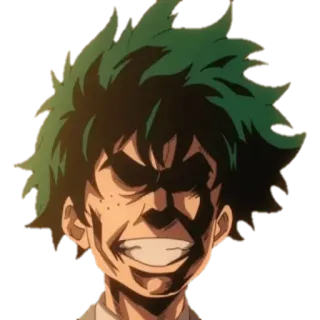 😁 Izuku Midoriya My Hero Academia アニメ, 僕のヒーローアカデミア, 緑谷出久, 漫画, キャラクター, ファンアート telegram sticker