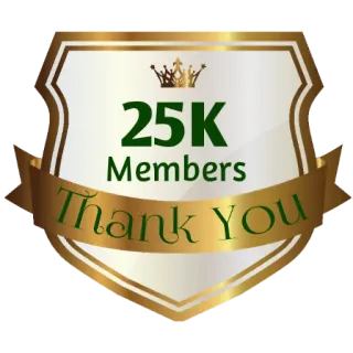 ⚜ 25K Members Thank You celebração, marco, obrigado, membros telegram sticker