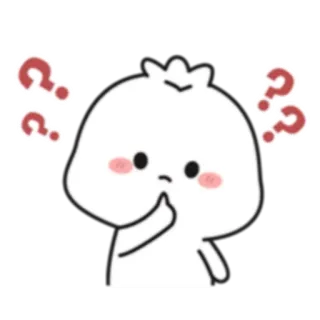 ❓ signo de interrogación, lindo, confundido, pensando, kawaii, pegatina whatsapp sticker