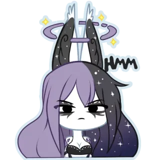 🙄 hmm anime, chica, hmm, pensando whatsapp sticker