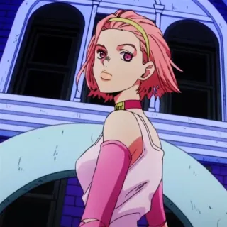 🍡 Trish Una JoJo's Bizarre Adventure Anime, Pinke Haare, Charakter, Trish Una, Jojo's Bizarre Adventure telegram sticker