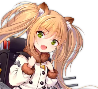 😊 Anime, Gadis, Telinga rubah, Kawaii, Seragam militer telegram sticker