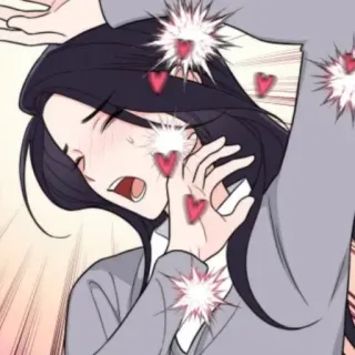 🔖 corazón, amor, anime, chica, shock, lindo whatsapp sticker