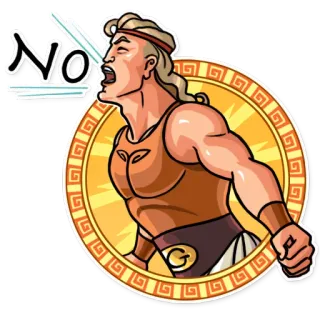 🙅 Hercules No hercules, greek mythology, no, angry, cartoon, muscle telegram sticker