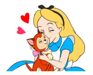 😽 Alice Alice in Wonderland 이상한 나라의 앨리스, 디즈니, 만화, 캐릭터, 고양이, 귀여운, 우정 telegram sticker