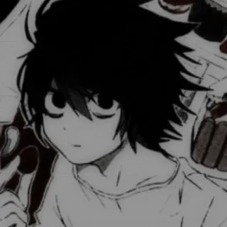 🤨 L Death Note Anime, Manga, L, Death Note, Détective, Personnage telegram sticker