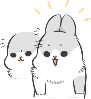 😀 rabbit, cute, animal, cartoon telegram sticker