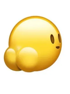 🥵 emoji, culo, giallo, carino, divertente telegram sticker