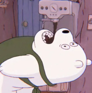 🧸 Ice Bear We Bare Bears Мультфильм, Медведь, Ice Bear, Кофе, Милый whatsapp sticker