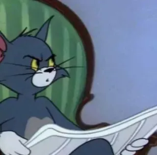 🤨 Tom Tom and Jerry Katze, Zeitung, Cartoon, Figur telegram sticker