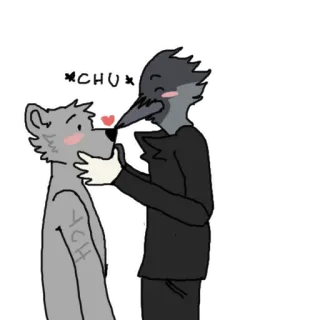 😘 CHU bacio, cartone animato, amore, affetto, animale telegram sticker