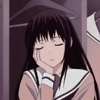 🍃 Anime Mädchen, traurig, müde, Manga, Anime, Mädchen, Cartoon telegram sticker