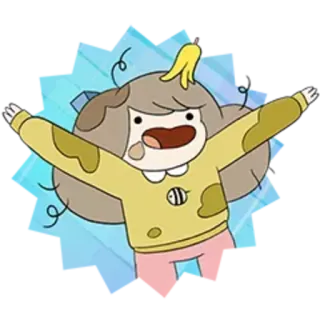 😆 desenho animado, personagem, menina, ilustração, adesivo whatsapp sticker