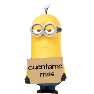 😐 Minion Despicable Me cuentame mas minion, despicable me, tell me more, animated, cartoon telegram sticker