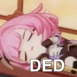 😵 DED anime, meme, dead, sleeping, cartoon telegram sticker