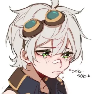 😞 sob sob anime, menangis, sedih, sketsa, emosional telegram sticker