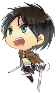 😵 Eren Yeager Attack on Titan Anime, Manga, Charakter, Schwerter, Eren Jäger, Attack on Titan telegram sticker