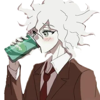 😋 Nagito Komaeda Danganronpa anime, danganronpa, nagito komaeda, drinking telegram sticker