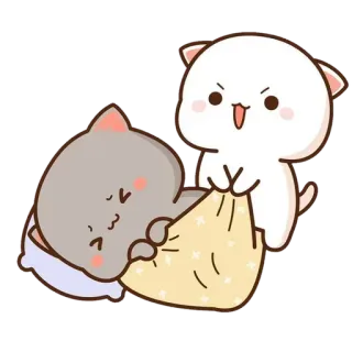 😣 고양이, 고양이, 귀여운, 사랑스러운, 만화, 노는 telegram sticker