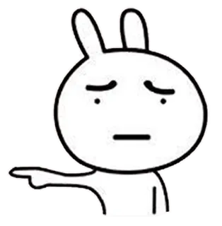 😂 rabbit, cartoon, pointing, expression, annoyed telegram sticker