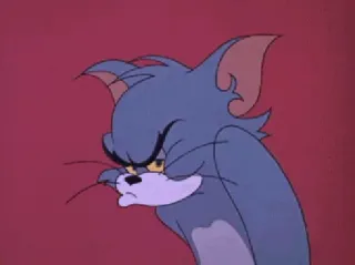😒 Tom Cat Tom and Jerry cartoon, cat, angry, grumpy, Tom and Jerry telegram sticker