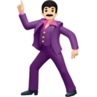 🕺 dancing, disco, purple suit, man, retro telegram sticker