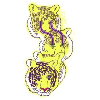 😸 harimau, cyberpunk, binatang, futuristik, teknologi, gambar, stiker telegram sticker