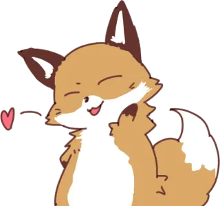 ❤️ zorro, dibujos animados, animal, lindo, dedo corazón whatsapp sticker
