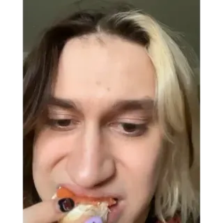😋 osoba, jedzenie, jedzenie, pizza, przekąska, portret telegram sticker