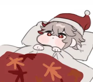 ☁️ Kaedehara Kazuha Genshin Impact Anime, Genshin Impact, Kazuha, Weihnachten, Kawaii, Süß, Schläfrig telegram sticker