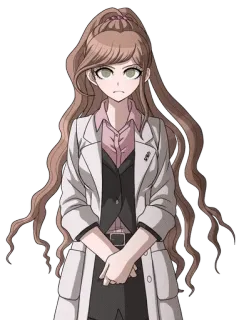🌟 アニメ, キャラクター, 女性, 女の子, ロングヘア, 白衣 whatsapp sticker