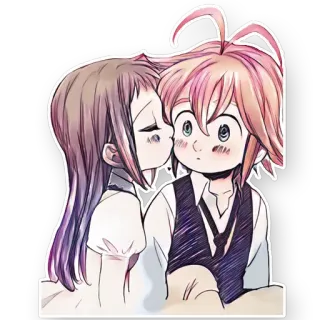 😘 アニメ, キス, 可愛い, カップル telegram sticker
