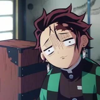 🤕 Tanjiro Kamado Demon Slayer anime, demon slayer, tanjiro, funny, cartoon whatsapp sticker