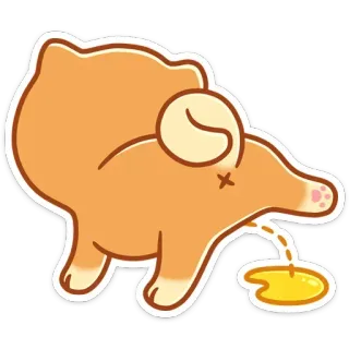 💩 동물, 만화, 개, 애완 동물, 소변 telegram sticker