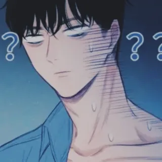 🐾 anime, personaje, signo de interrogación, confundido telegram sticker