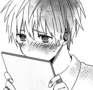 😳 Аниме, Манга, Парень, Рисунок, Эскиз, Краснеющий, Милый telegram sticker