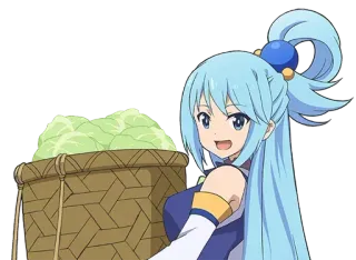 🥗 Aqua Konosuba Anime, Gadis, Konosuba, Karakter, imut telegram sticker