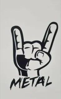 🤘 METAL เมทัล, ร็อกแอนด์โรล, เขาวัว, ท่าทางมือ, เพลง telegram sticker
